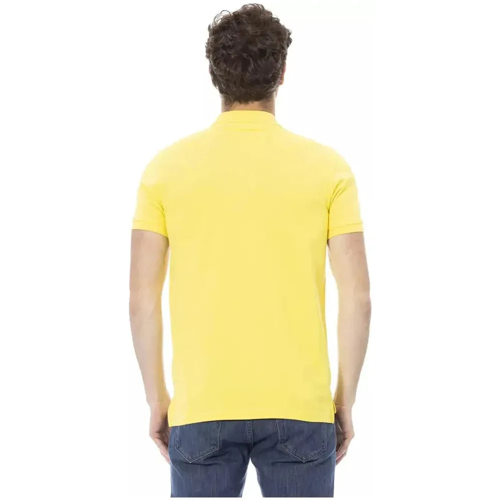 Baldinini Trend Yellow Cotton Men Polo Baldinini Trend