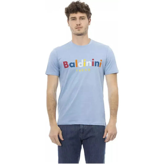 Baldinini Trend Light Blue Cotton Men T-Shirt Baldinini Trend