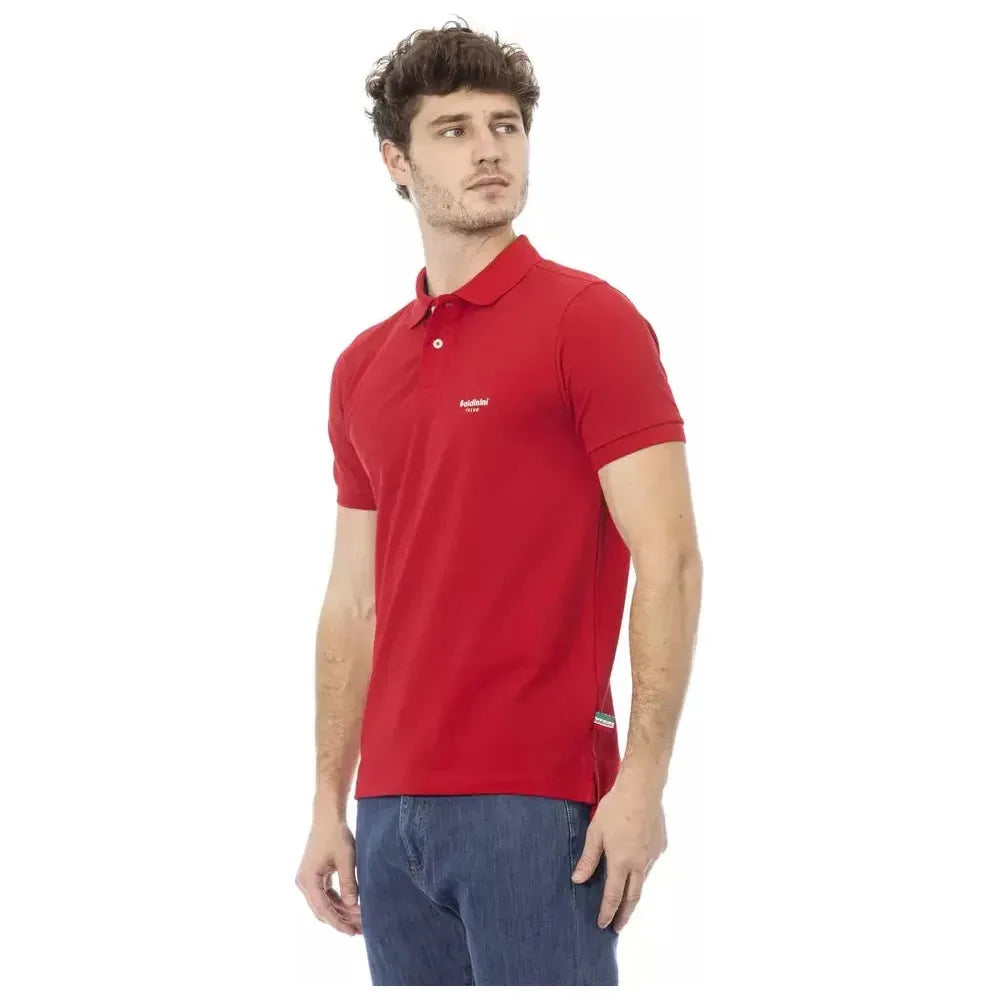 Baldinini Trend Red Cotton Men Polo Shirt Baldinini Trend