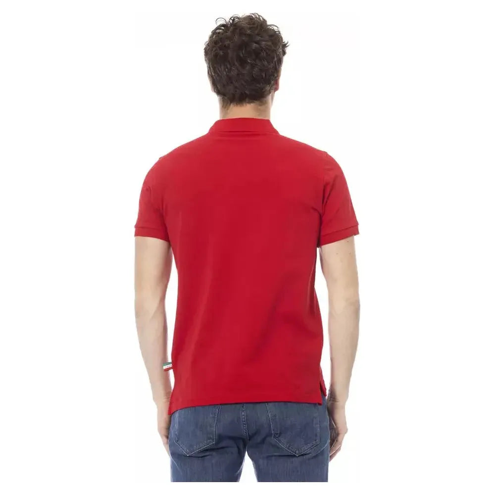 Baldinini Trend Red Cotton Men Polo Shirt Baldinini Trend