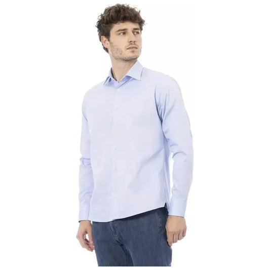 Baldinini Trend Light Blue Cotton Men Shirt Baldinini Trend