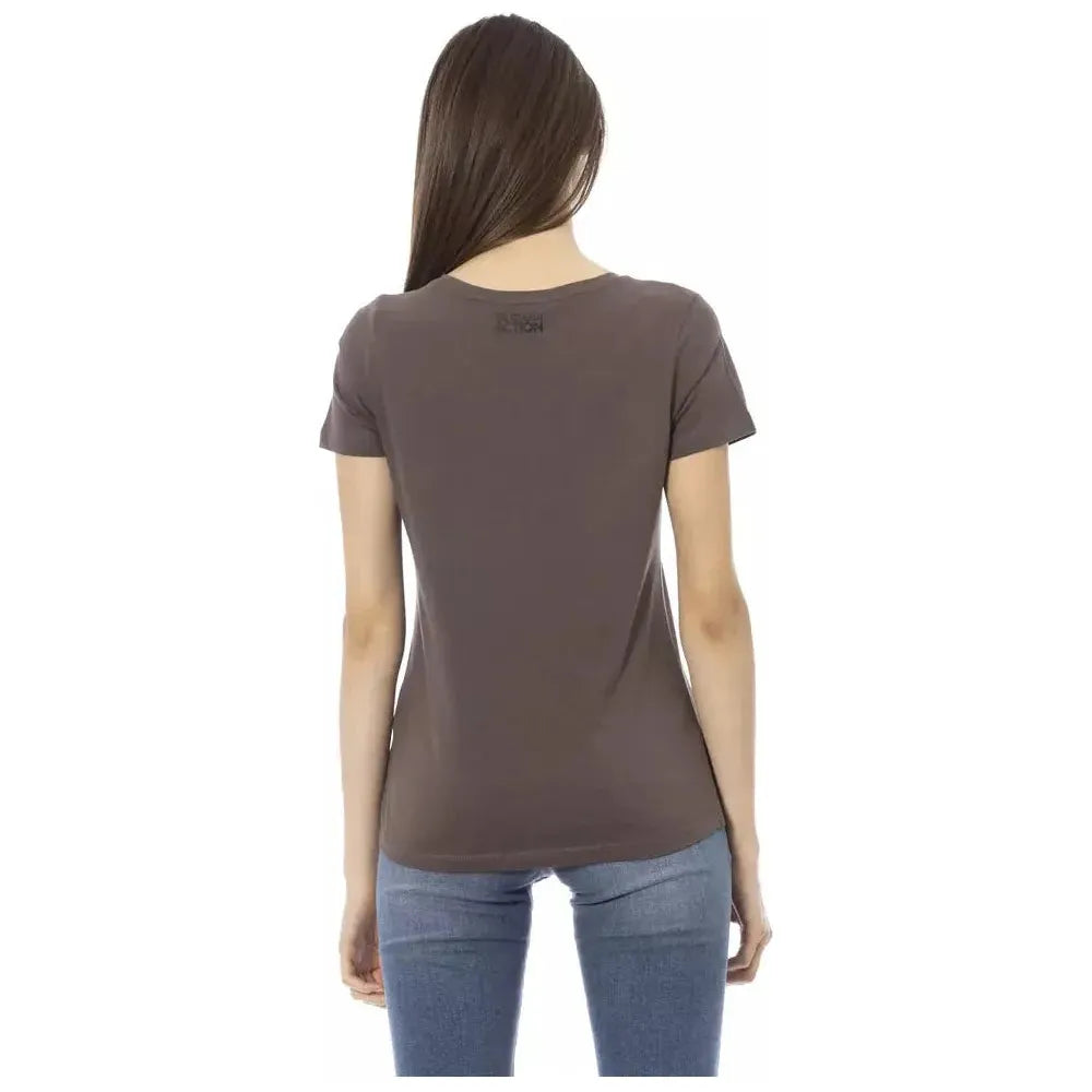 Trussardi Action Brown Cotton Women Top Trussardi Action