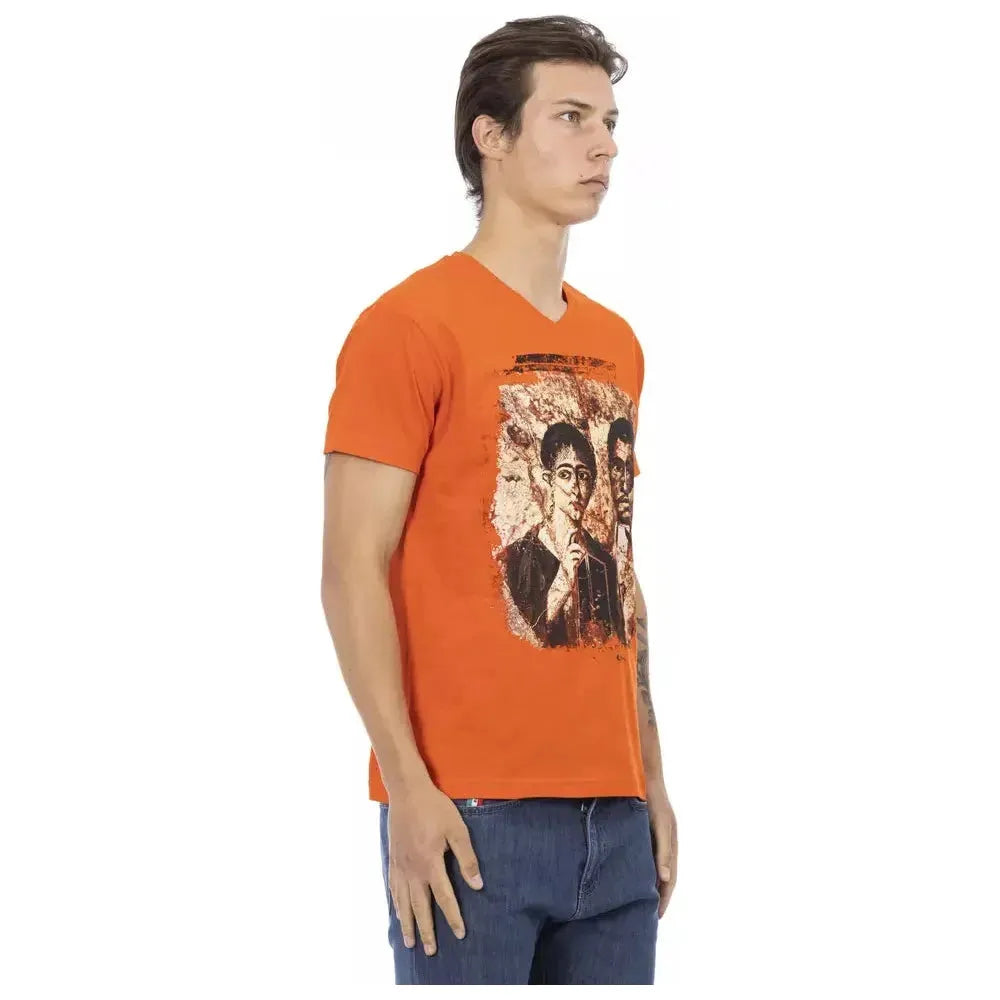 Trussardi Action Orange Cotton Men T-Shirt Trussardi Action