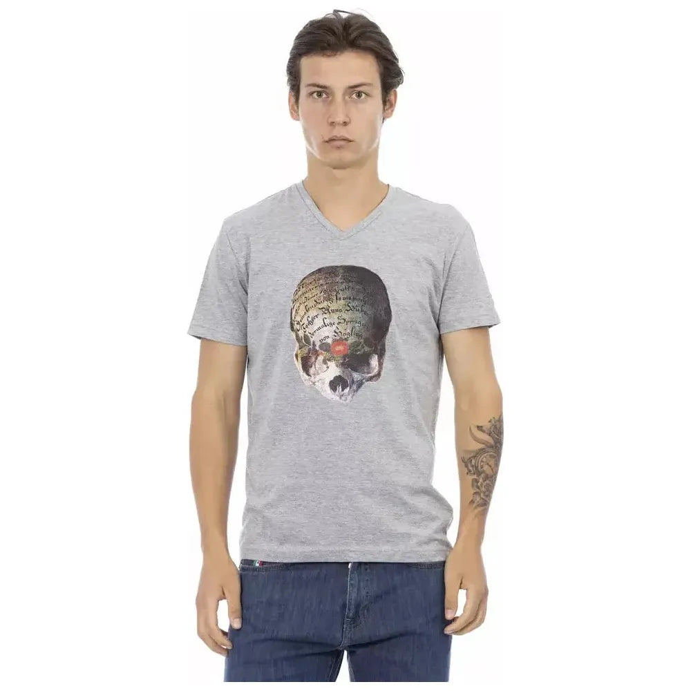 Trussardi Action Gray Cotton Men T-Shirt Trussardi Action