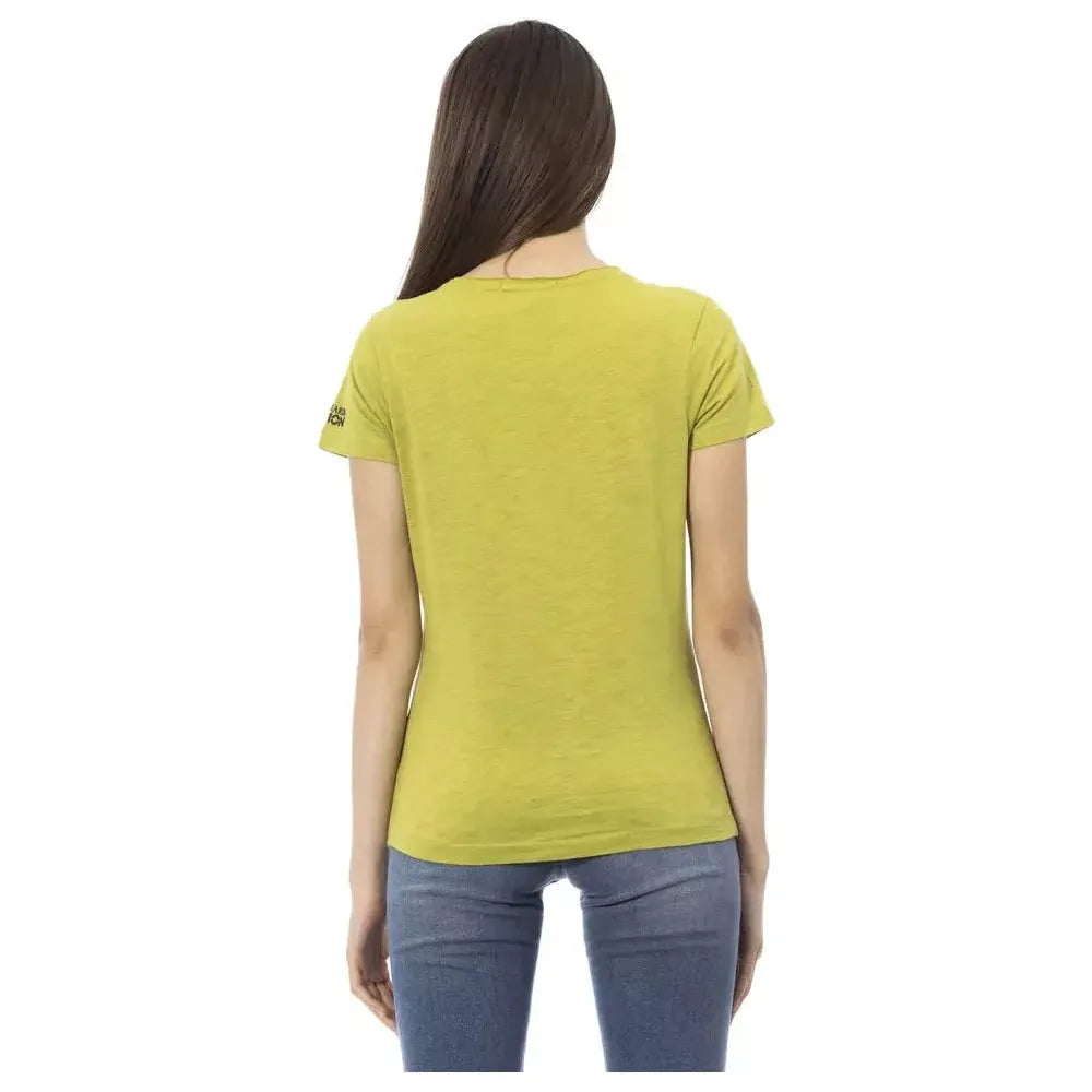 Trussardi Action Green Cotton Women Top Trussardi Action