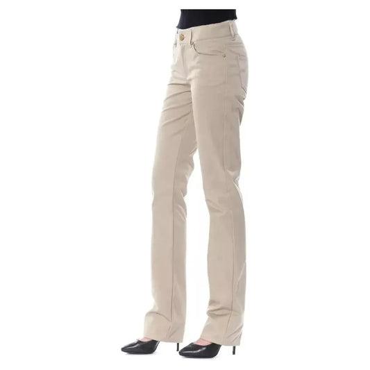 BYBLOS Beige Cotton Women Pants BYBLOS