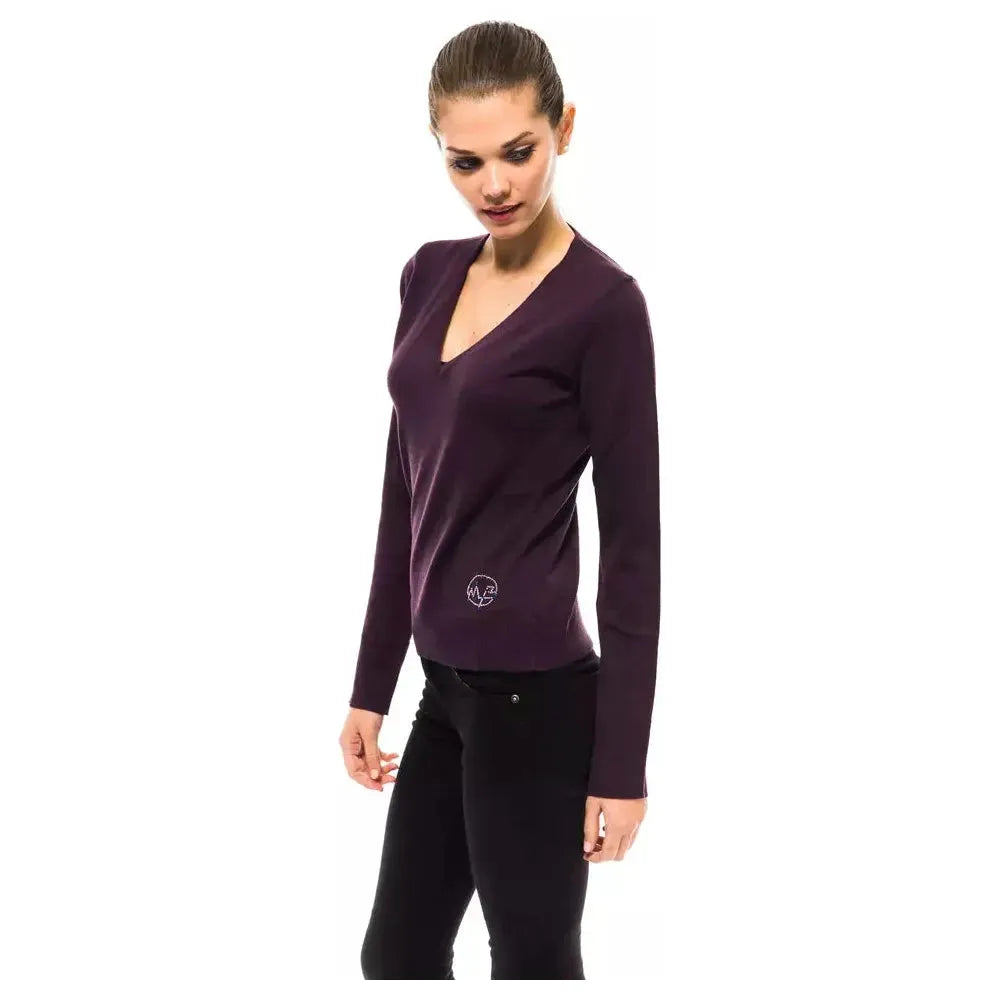 Montana Blu Purple Wool Women Sweater Montana Blu