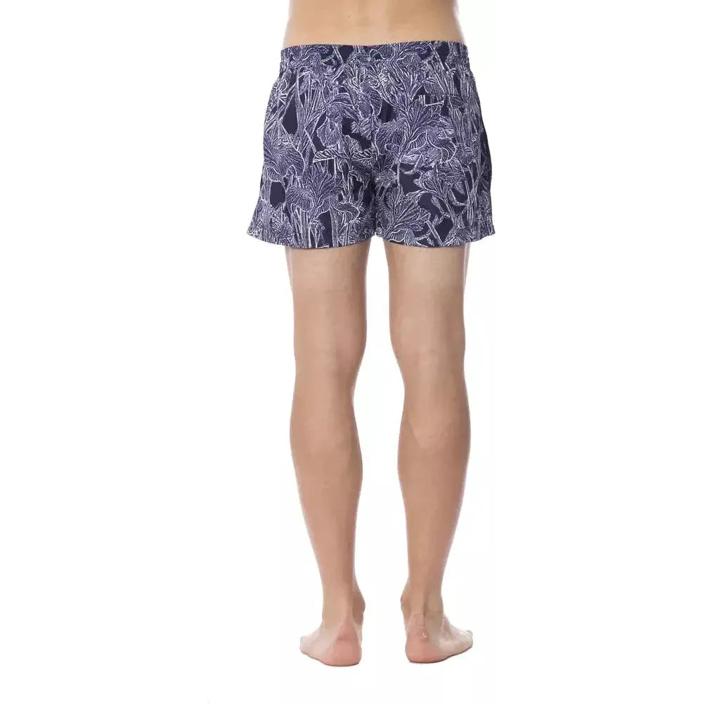 Roberto Cavalli Sport Blue Polyester Men Swimwear Roberto Cavalli Sport