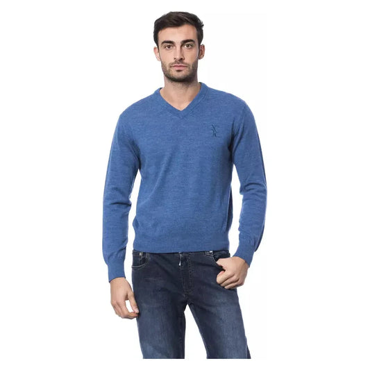 Billionaire Italian Couture Blue Merino Wool Sweater Billionaire Italian Couture