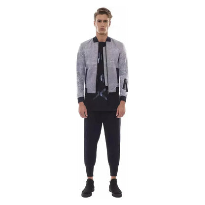 Nicolo Tonetto Gray Polyester Men Bomber Jacket Nicolo Tonetto