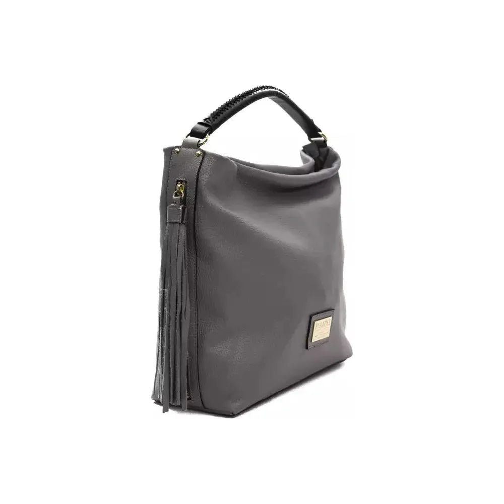Pompei Donatella Gray Leather Women Shoulder Bag