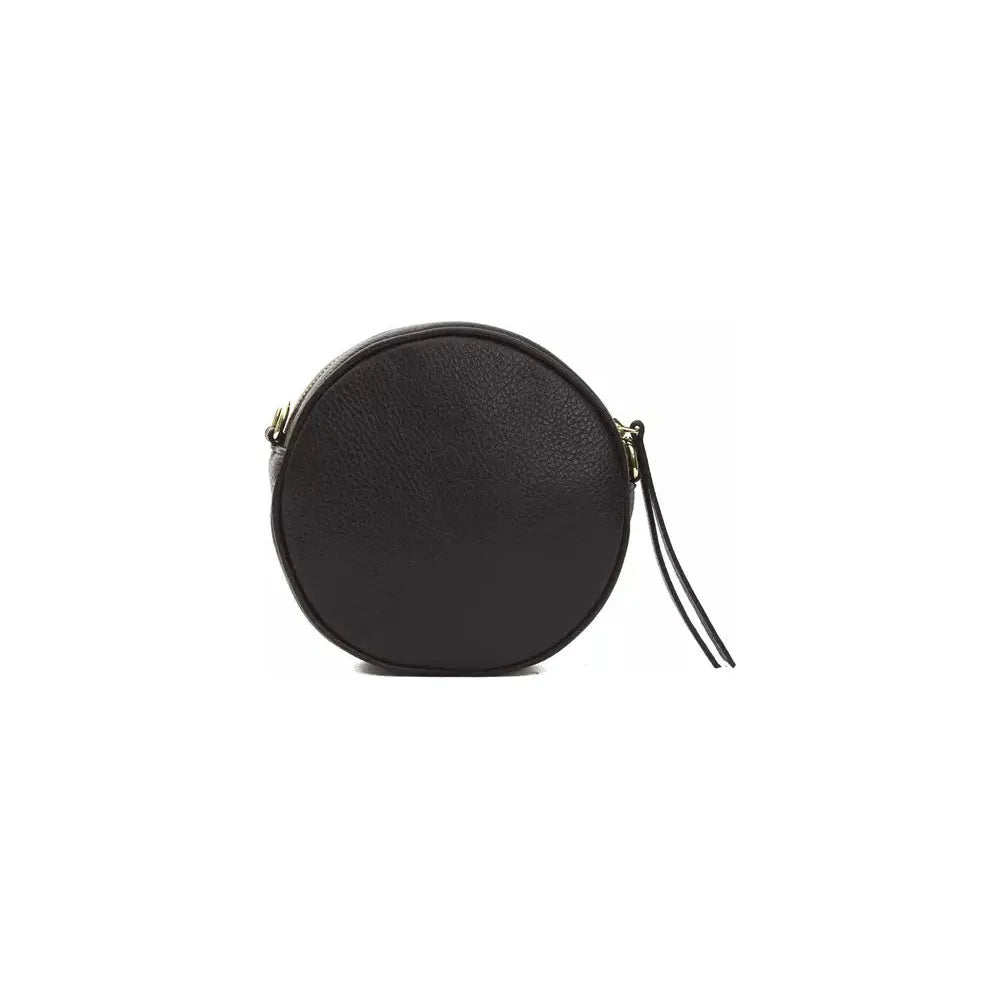Pompei Donatella Black Leather Women Crossbody Bag Crossbody Bag