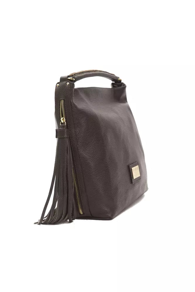 Pompei Donatella Brown Leather Women Shoulder Bag Pompei Donatella