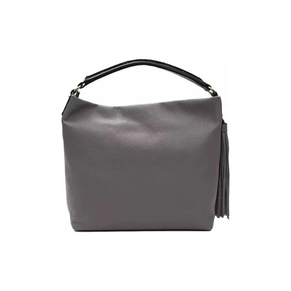 Pompei Donatella Gray Leather Women Shoulder Bag