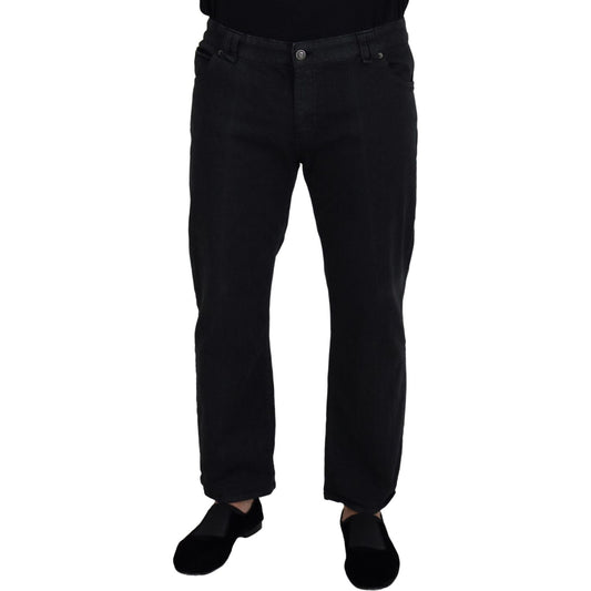 John Galliano Elegant Black Mainline Cotton Jeans John Galliano