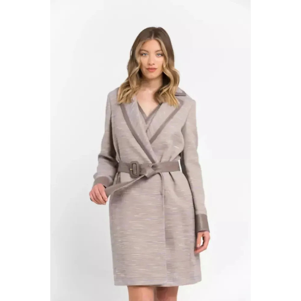 Trussardi Beige Cotton Women Coat Trussardi