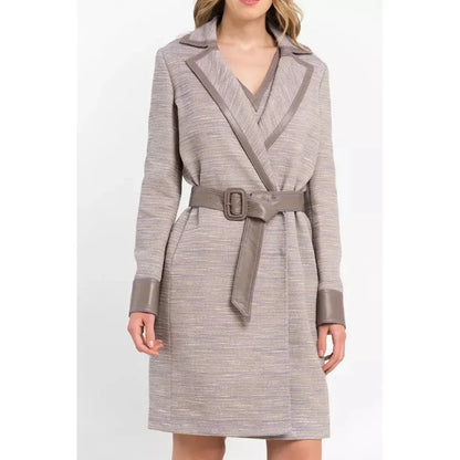 Trussardi Beige Cotton Women Coat Trussardi
