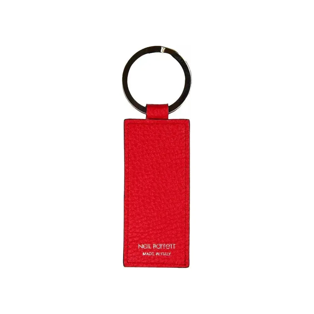 Neil Barrett Red Leather Men Keychain Neil Barrett