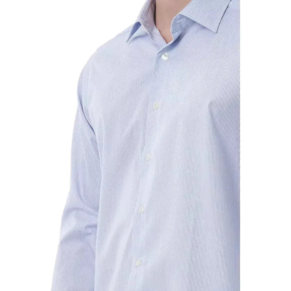 Bagutta Light Blue Cotton Men Shirt Bagutta