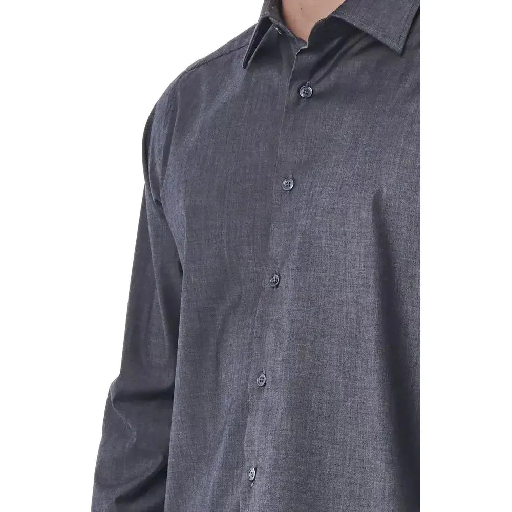 Bagutta Gray Cotton Men Shirt Bagutta