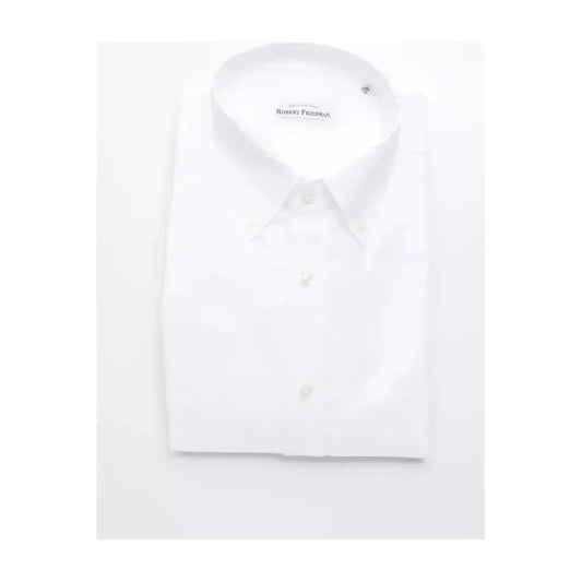 Robert Friedman White Cotton Men's Shirt Robert Friedman