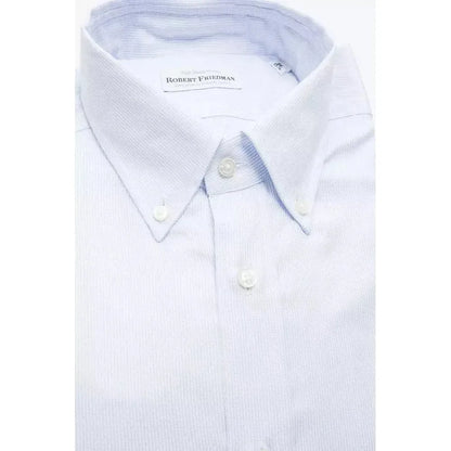 Robert Friedman Light Blue Cotton Men Shirt