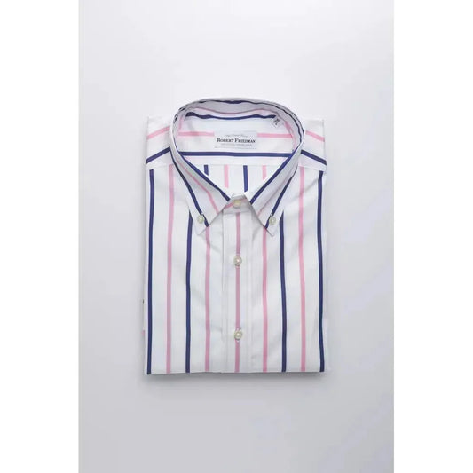 Robert Friedman White Cotton Men's Shirt Robert Friedman