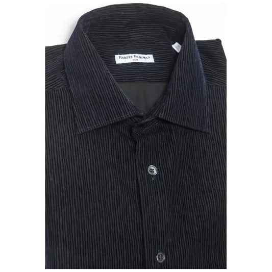 Robert Friedman Black Cotton Men Shirt Robert Friedman