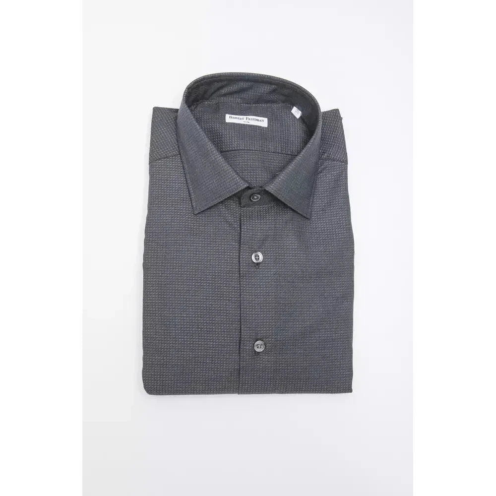 Robert Friedman Black Cotton Men Shirt Robert Friedman