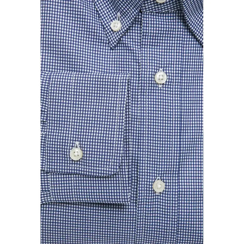 Robert Friedman Blue Cotton Men Shirt Robert Friedman