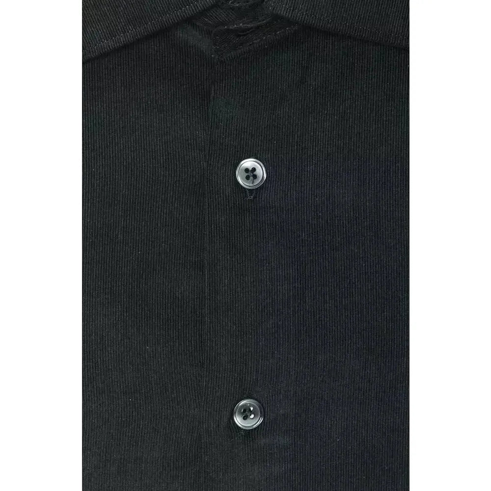 Robert Friedman Black Cotton Men Shirt Robert Friedman