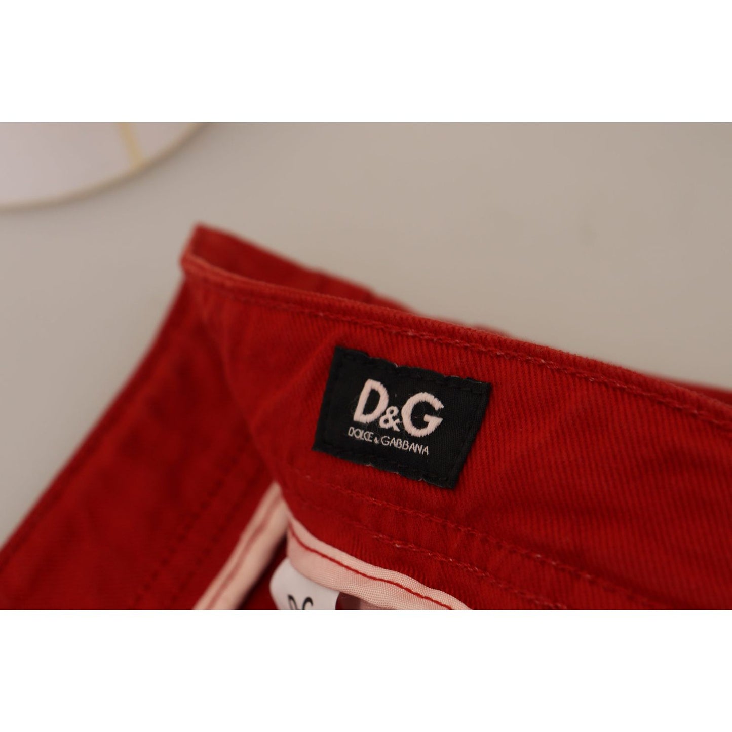 Dolce & Gabbana Chic Red Cotton Denim Pants Dolce & Gabbana