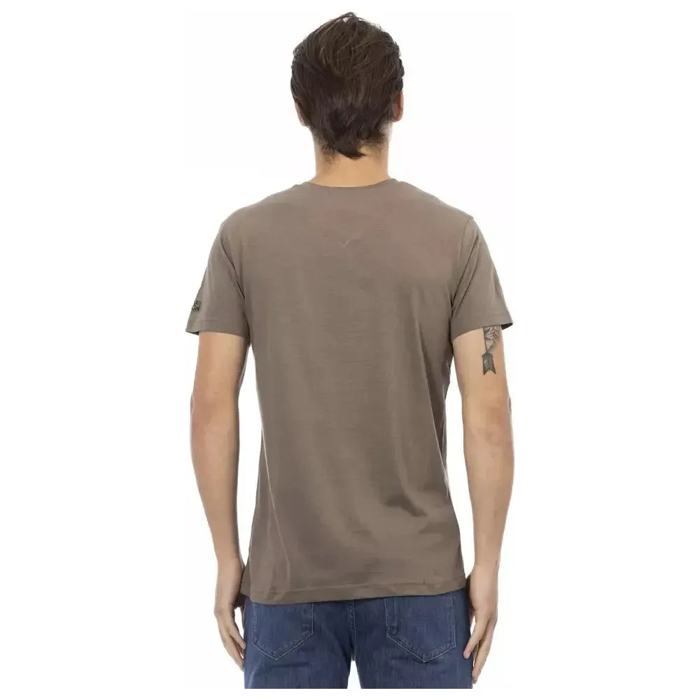 Trussardi Action Brown Cotton Men T-Shirt Trussardi Action