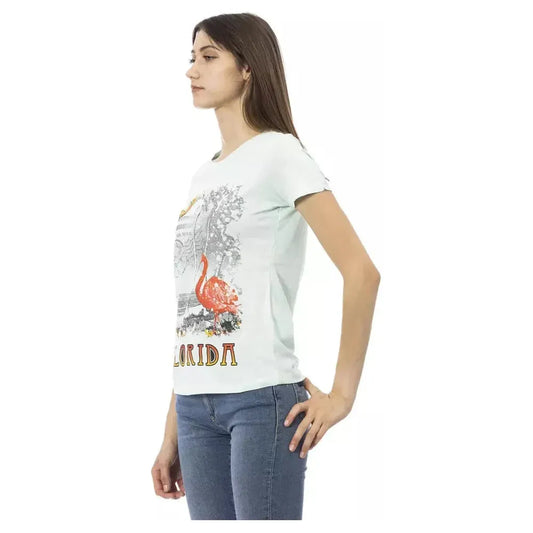 Trussardi Action Light Blue Cotton Women Top Trussardi Action