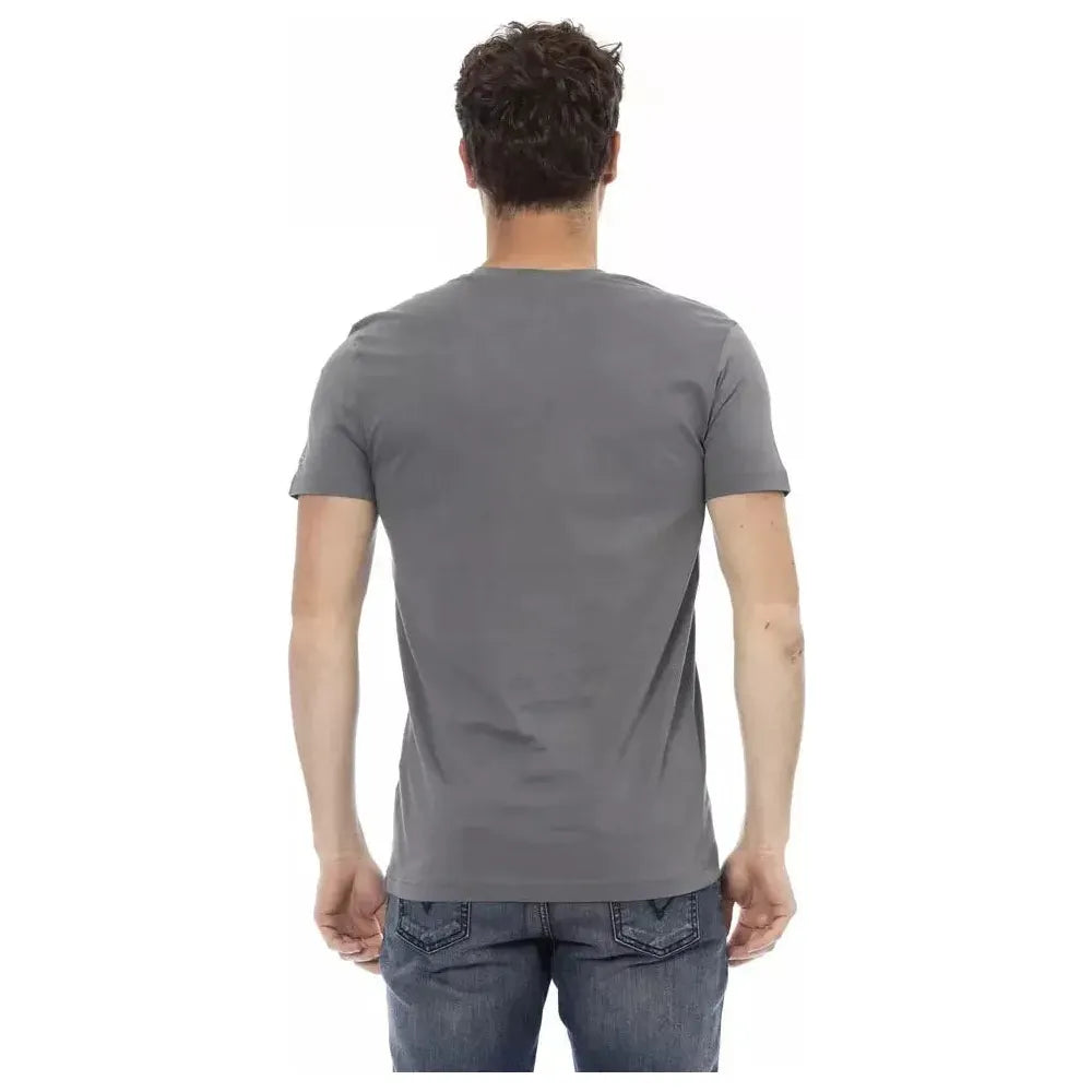 Trussardi Action Gray Cotton Men T-Shirt Trussardi Action