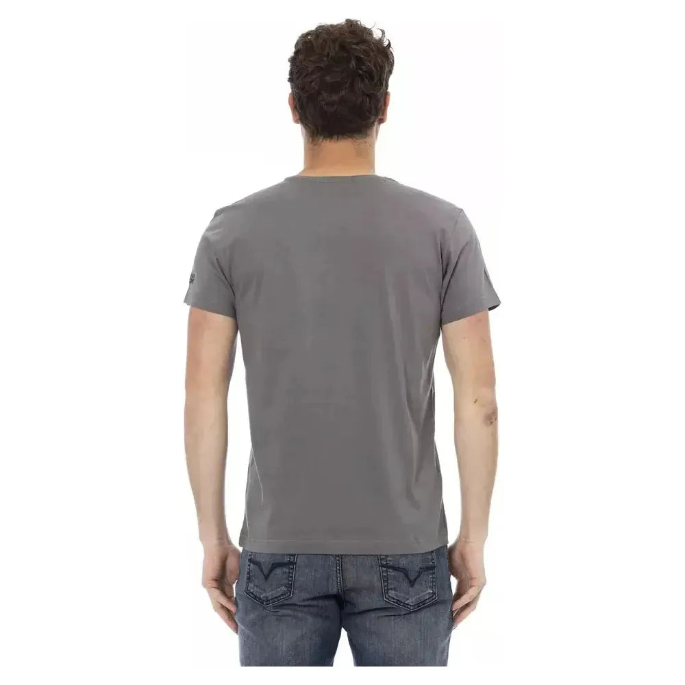 Trussardi Action Gray Cotton Men T-Shirt Trussardi Action