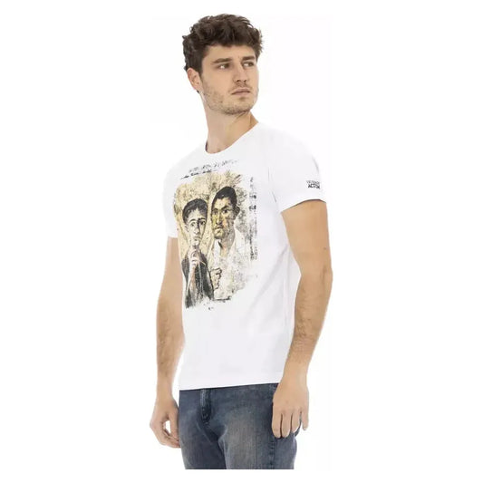 Trussardi Action White Cotton Men TShirt Trussardi Action