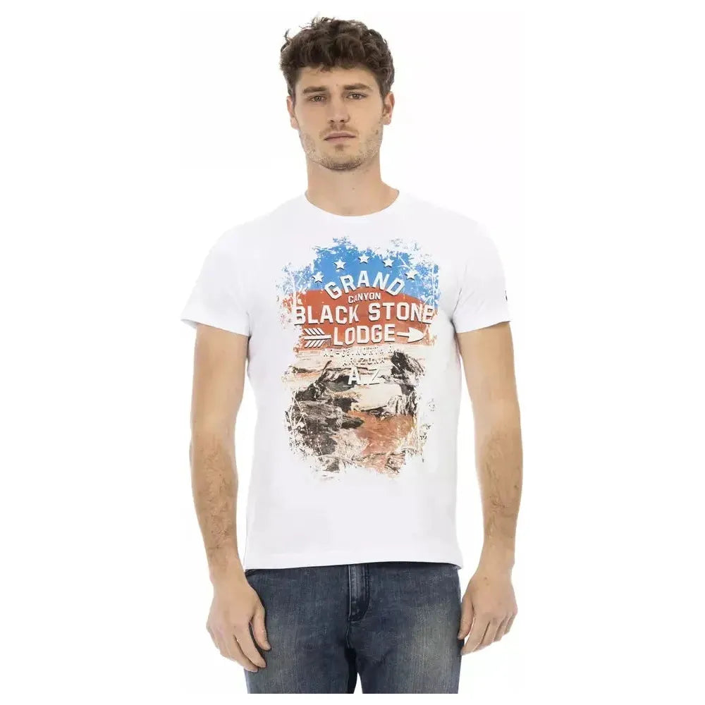 Trussardi Action White Cotton Men T-Shirt Trussardi Action