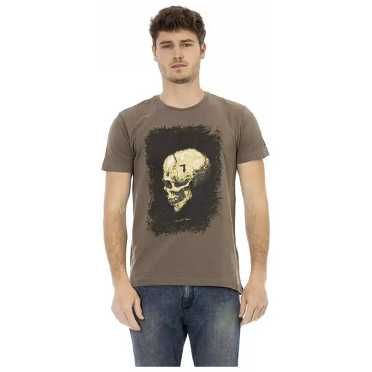 Trussardi Action Brown Cotton Men T-Shirt Trussardi Action