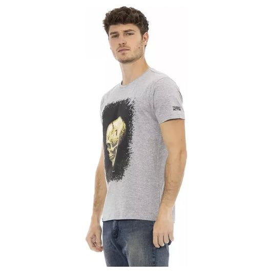 Trussardi Action Gray Cotton Men T-Shirt Trussardi Action