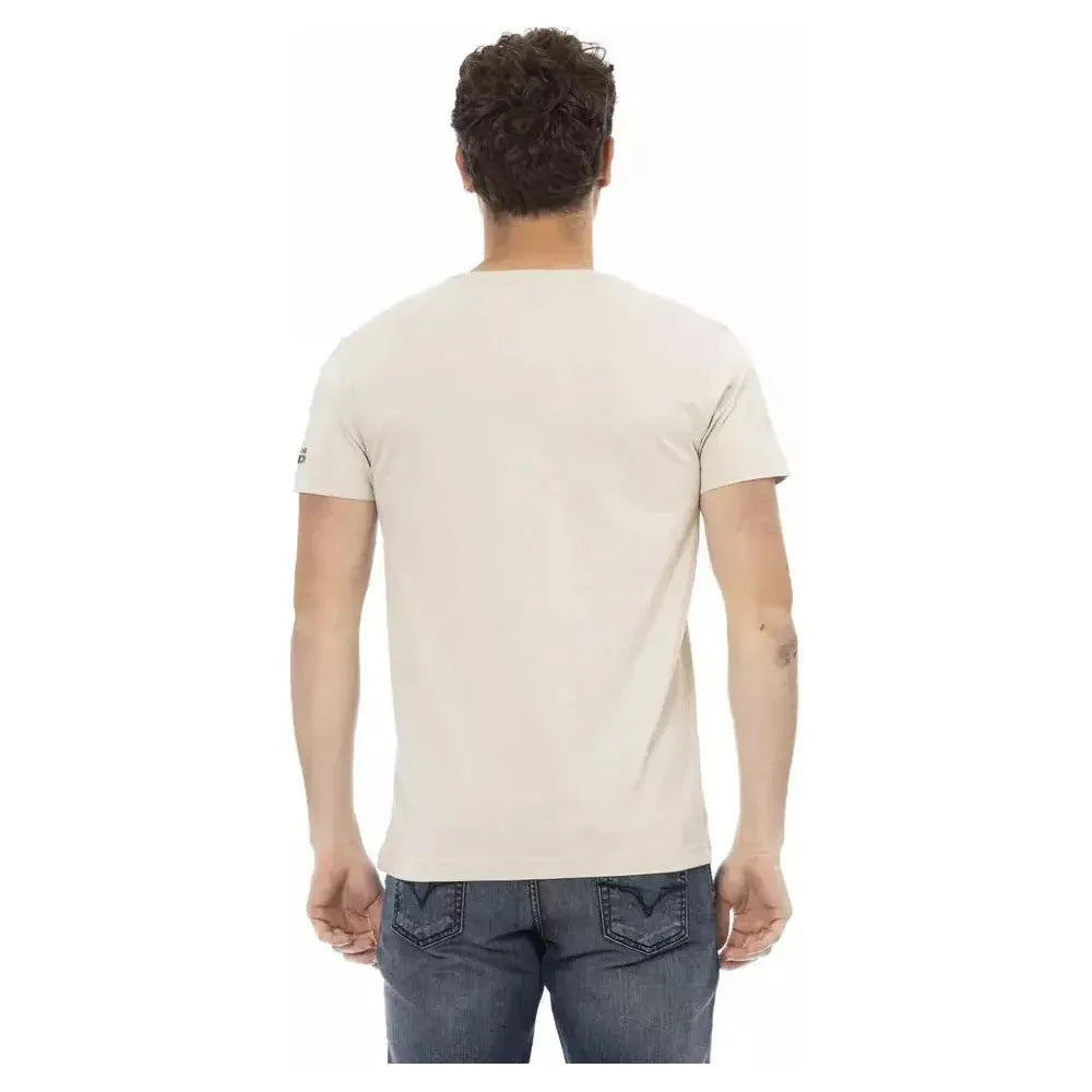 Trussardi Action Beige Cotton Men T-Shirt Trussardi Action