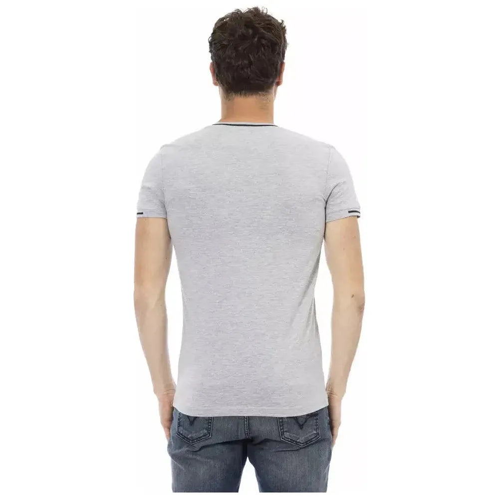 Trussardi Action Gray Cotton Men T-Shirt Trussardi Action