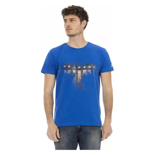 Trussardi Action Blue Cotton Men T-Shirt Trussardi Action