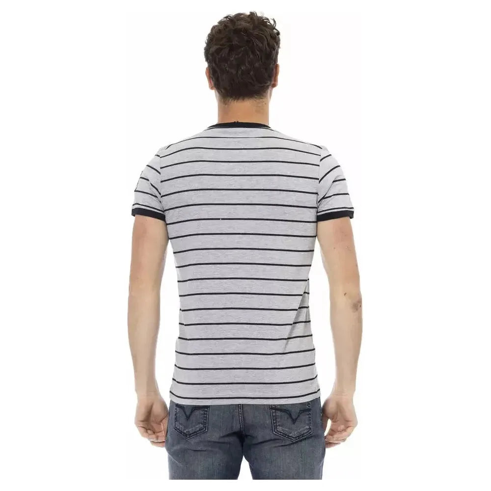 Trussardi Action Gray Cotton Men T-Shirt Trussardi Action