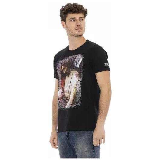 Trussardi Action Black Cotton Men T-Shirt Trussardi Action