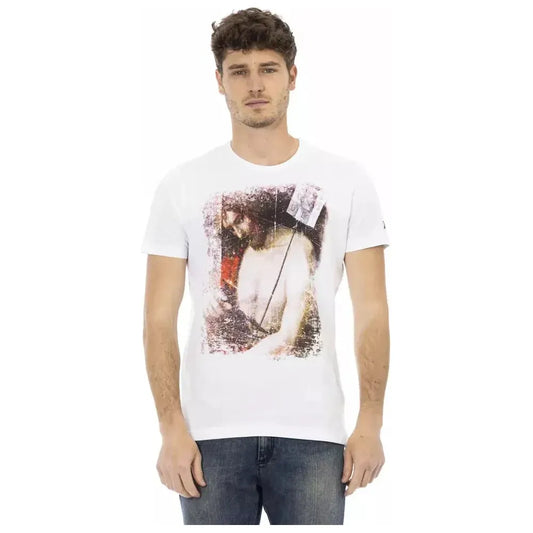 Trussardi Action White Cotton Men T-Shirt Trussardi Action