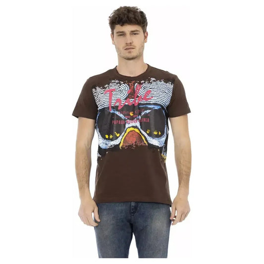 Trussardi Action Brown Cotton Men T-Shirt Trussardi Action