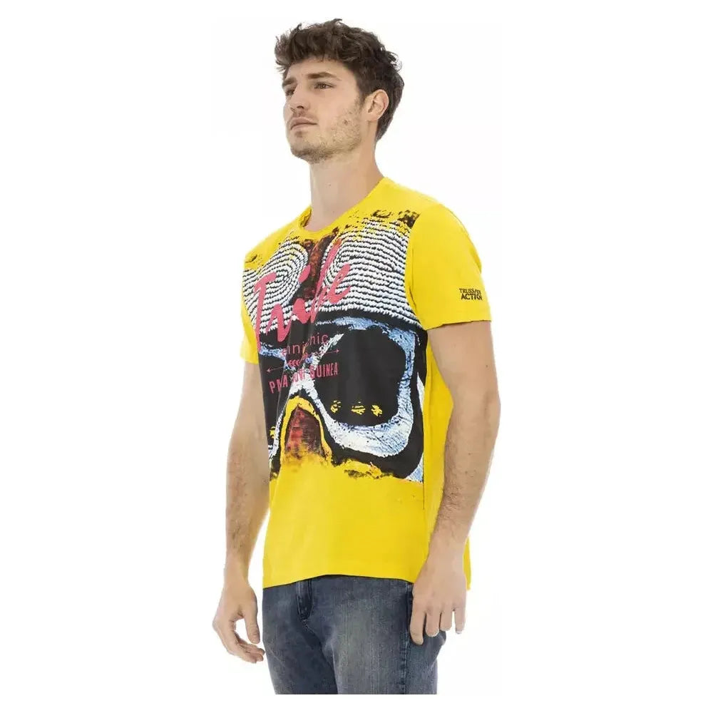 Trussardi Action Yellow Cotton Men T-Shirt Trussardi Action