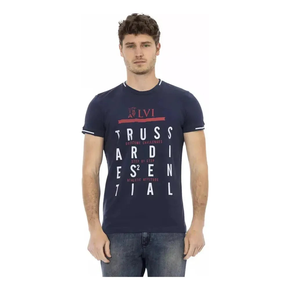 Trussardi Action Blue Cotton Men T-Shirt Trussardi Action