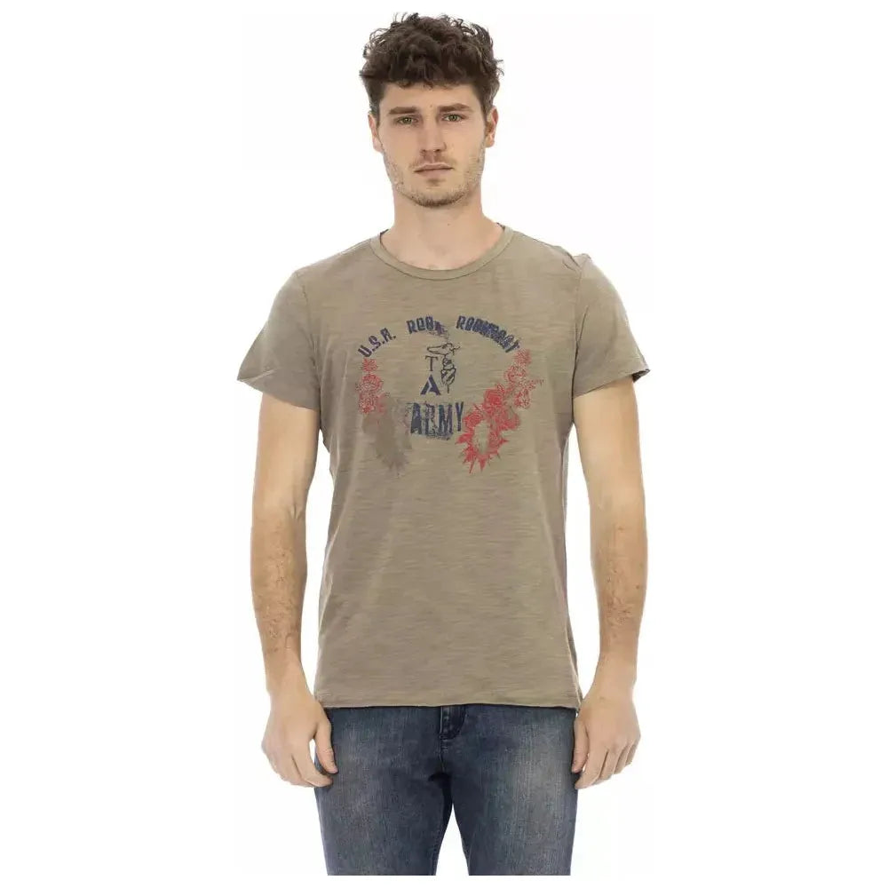 Trussardi Action Green Cotton Men T-Shirt Trussardi Action